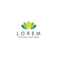 Logo design with lotus flower icon Royalty Free Stock Photo