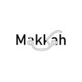 Logo Design for Makkah in English-Arabic Words in one design in black and white colors