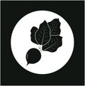 Logo design menu vegan harvest beetroot vegetable plant vector illustration icon for web site black and white crop