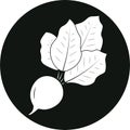 Logo design menu vegan harvest beetroot vegetable plant vector illustration icon for web site black and white crop