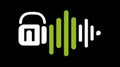 Headphones and Sound Waveform Icon on Black Background Royalty Free Stock Photo