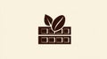 Chocolate Bar With Coffee Bean and Leaves Icon Royalty Free Stock Photo