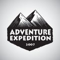 Logo Design for Mountain Sport Adventure, Camping, Campfire, Vintage Illustration Vector Template