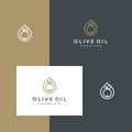 Premium oil olive logo design outline Royalty Free Stock Photo