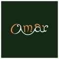 Logo Design for Omar or Umar in English-Arabic Words in one design