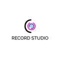 Logo design for record studio. Abstract sign for company branding. Royalty Free Stock Photo