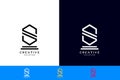 logo design s, logo, with symbol black color Unique trendy business brand modern creative black and white color gold, light blue S