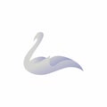 Swimming swan logo design. vector swan swim. goose logo design.