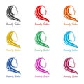Logo design template for beauty salon icon, color set Royalty Free Stock Photo