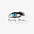 Logo design template for beauty salon sticker Royalty Free Stock Photo