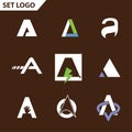 Logo design template elements collection of vector letter A logo Royalty Free Stock Photo