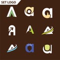 logo design template elements collection of vector letter A logo Royalty Free Stock Photo