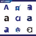 logo design template elements collection of vector letter A logo Royalty Free Stock Photo