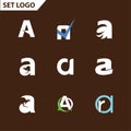 Logo design template elements collection of vector letter A logo Royalty Free Stock Photo