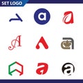 Logo design template elements collection of vector letter A logo Royalty Free Stock Photo