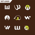 logo design template elements collection of vector letter W logo Royalty Free Stock Photo