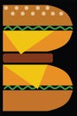 Logo design template, letter B forming fast food in the form of burger.