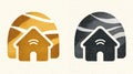 Smart Home Icon Set Connected House Symbol in Two Color Versions Royalty Free Stock Photo