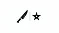 Sharp Kitchen Knife and Star Icon - Culinary Award or Success Concept Royalty Free Stock Photo
