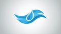 Blue Abstract Water Drop and Waves Logo Symbol Royalty Free Stock Photo