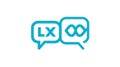 LX Infinity Symbol Chat Bubbles Royalty Free Stock Photo