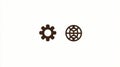 Gear and Globe Icons Settings Web Global Options Concept Royalty Free Stock Photo