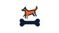 Stylized Dog Jumping Over Bone Icon, Pet Symbol, Animal Design Royalty Free Stock Photo