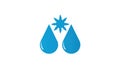 Water Drops and Sun Icon - Clean Energy and Refreshment Symbol Royalty Free Stock Photo
