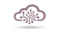 Cloud Computing Technology Icon Digital Network Circuit Board in Cloud Shape Royalty Free Stock Photo