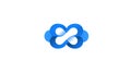 Blue Infinity Loop Symbol with Cloud Shapes - Endless Possibilities Royalty Free Stock Photo