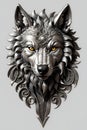 A logo design of a wolf in sheep's clothing, symbol of deception, unique, metal-made, printable, animal creatures Royalty Free Stock Photo