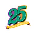 Logo design for 25 years of excellence Royalty Free Stock Photo