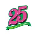 Logo design for 25 years of excellence Royalty Free Stock Photo