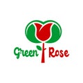 Logo designs of roses and leaves