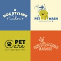 Dog care logo. Business card or banner Design