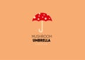 Logo with a double meaning, umbrella in the form of a mushroom Royalty Free Stock Photo