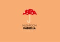 Logo with a double meaning, umbrella in the form of a mushroom