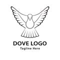 Logo Dove. Dove Of Peace. Flying pigeon. Vector illustration Royalty Free Stock Photo