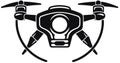 icon of a drone black and white logo