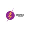 Logo electric circle power icon colorful design vector