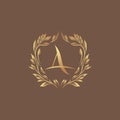 Luxury logo template, luxury products labels design set with royal brand symbols flat isolated vector illustration, logo ornamenta