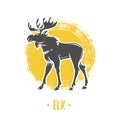 Logo of elk on a white background. Royalty Free Stock Photo