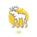 Logo of elk on a white background. Royalty Free Stock Photo