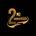 Logo 2nd anniversary company vector eps 10