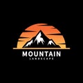 Logo & emblem graphic image using mountain & sunset