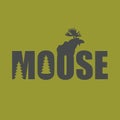 Logo, emblem Moose Silhouette with text. Wild animal illu Royalty Free Stock Photo