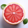 logo emblem symbol with half a red grapefruit fruit on white background Royalty Free Stock Photo