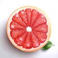 logo emblem symbol with half a red grapefruit fruit on white background Royalty Free Stock Photo