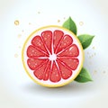 logo emblem symbol with half red ripe juicy grapefruit fruit on a white background Royalty Free Stock Photo