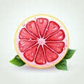 logo emblem symbol with half red ripe juicy grapefruit fruit on a white background Royalty Free Stock Photo